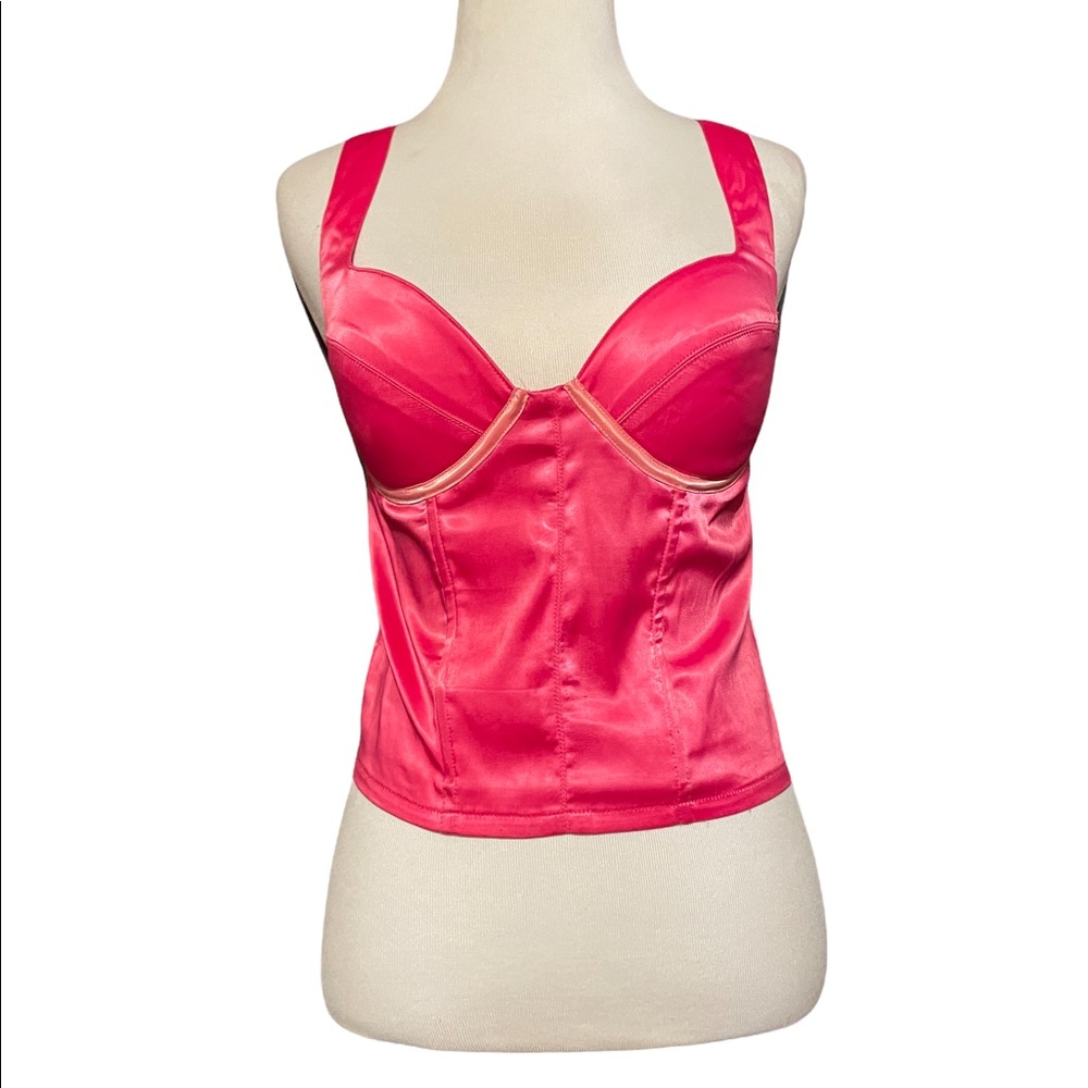 Fashion Nova Racing Heart Satin Bustier